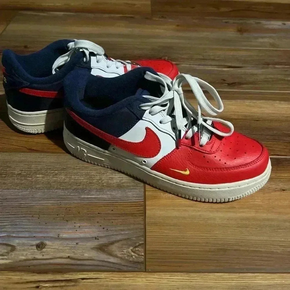 Nike Air Force 1 2017, Independence Day Obsidian White Red Size 5Y= Women’s 6.5 - Picture 1 of 8